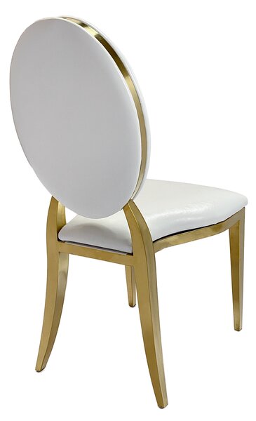 Americká svatební židle Glamour O-back, bílá