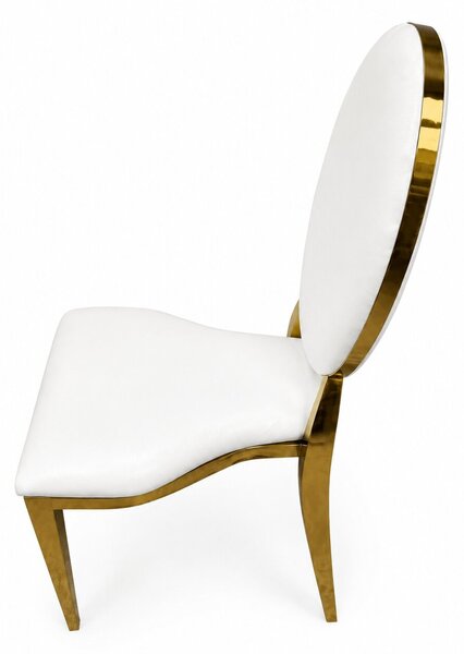 Americká svatební židle Glamour O-back, bílá
