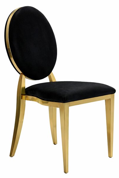 Americká svatební židle Glamour O-back, černá