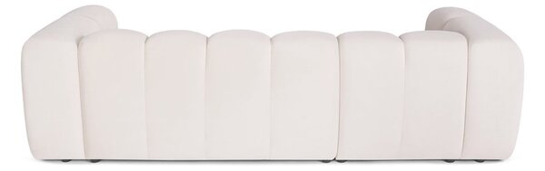Krémová sametová rohová pohovka (pravý roh/s lenoškou) Cube – Bonami Selection