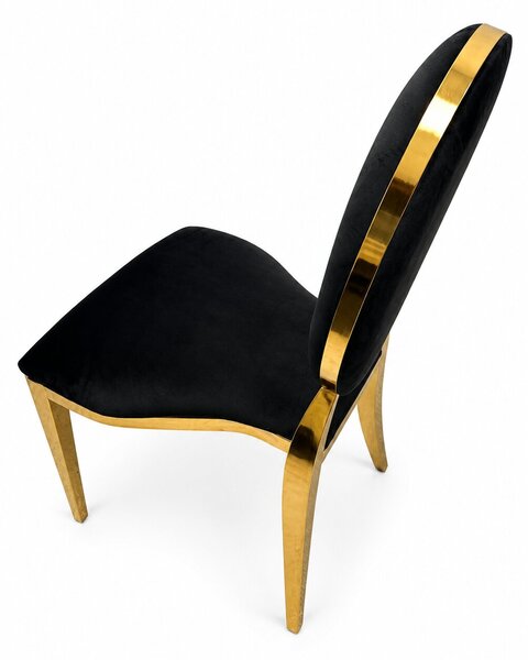 Americká svatební židle Glamour O-back, černá