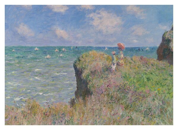 Obraz - Claude Monet, Cliff Walk at Pourville, reprodukce (70x50 cm)