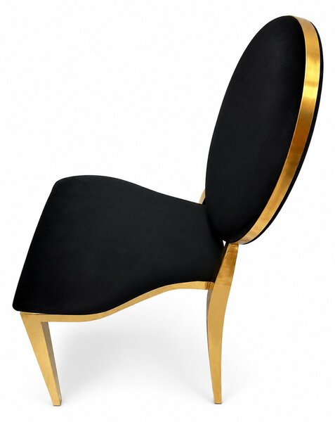 Americká svatební židle Glamour O-back, černá