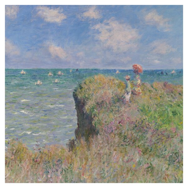 Obraz - Claude Monet, Cliff Walk at Pourville, reprodukce (30x30 cm)