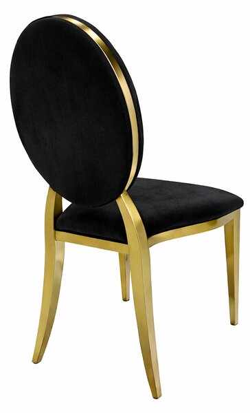 Americká svatební židle Glamour O-back, černá