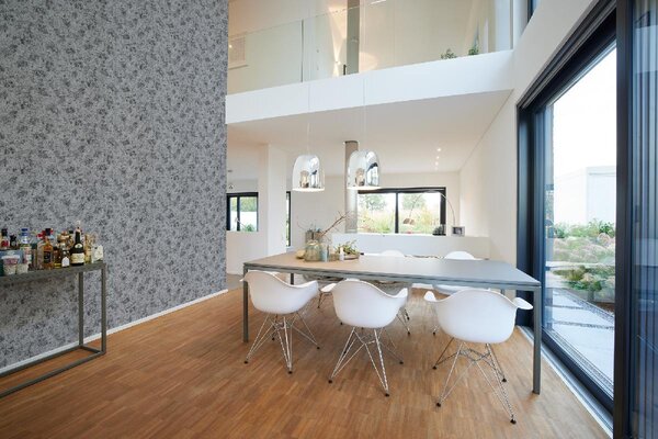 A.S. Création | Vliesová tapeta na zeď Profitex 2022 38969-6 | 0,53 x 10,05 m | černá, metalická
