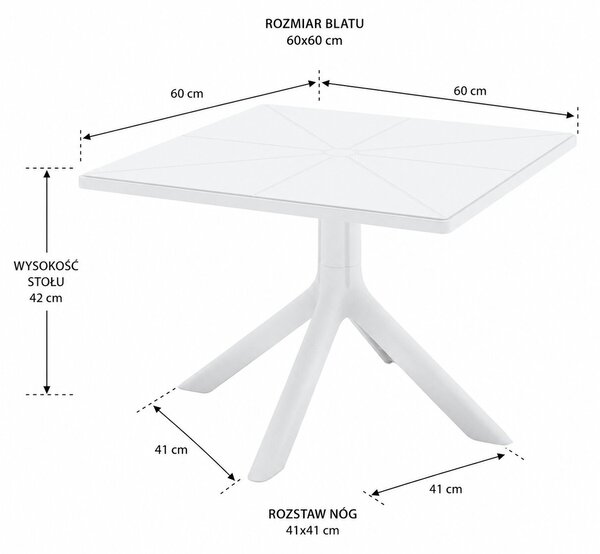 Dětský stolek Solo Mini 60 x 60 cm – bílý