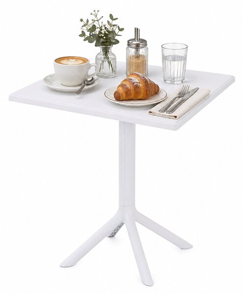 Zahradní stolek Solo PP, venkovní stůl 60 x 60 cm – bílý
