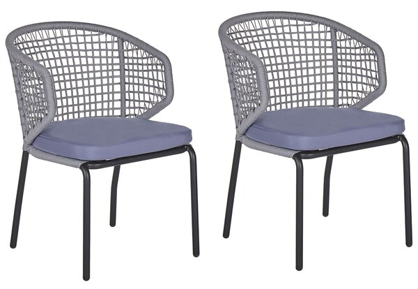 Sada 2 zahradních hliníkových židlí šedých PALMI