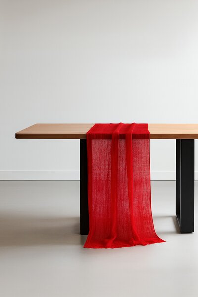 Běhoun na stůl 90×340 cm - červený
