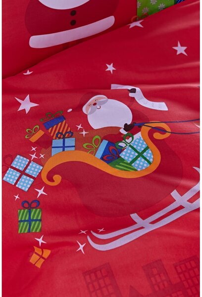 Červené povlečení Catherine Lansfield Rudolf, 135 x 200 cm