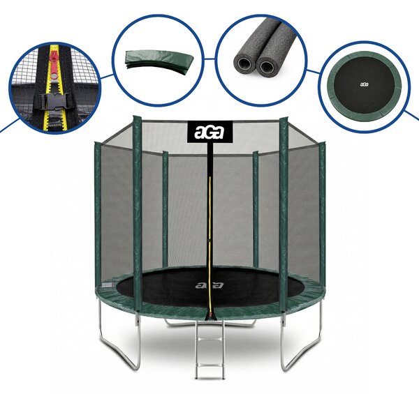 Aga SPORT TOP 250 cm Dark Green + ochranná síť + žebřík