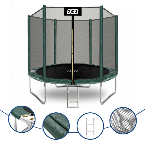 Aga SPORT TOP 250 cm Dark Green + ochranná síť + žebřík