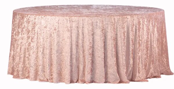 Kulatý ubrus z růžového sametu, průměr 340 cm, luxusní látka Velvet