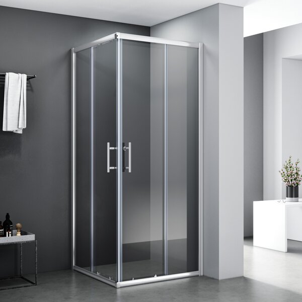 Rohový sprchový kout 76x70x195cm sprchový kout s dvojitými posuvnými dveřmi z 5 mm bezpečnostního skla ESG
