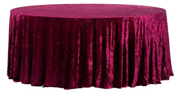 Sametový kulatý ubrus bordó Ø340 cm, Velvet