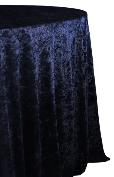 Kulatý velurový ubrus Ø340 cm – tmavě modrý