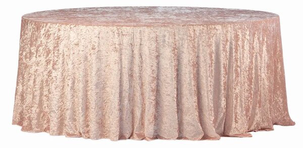 Kulatý ubrus z růžového sametu, průměr 340 cm, luxusní látka Velvet
