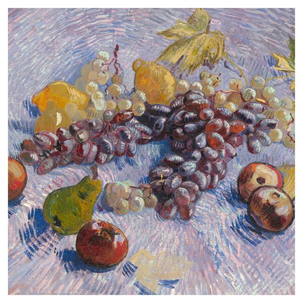 Obraz - Vincent van Gogh, Grapes, Lemons, Pears, and Apples, reprodukce (30x30 cm)