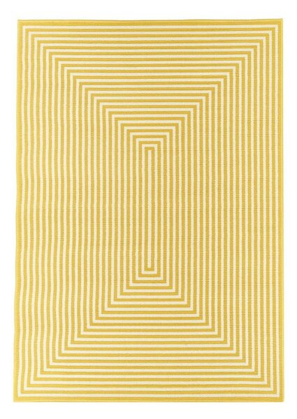 Žlutý venkovní koberec Floorita Braid, 133 x 190 cm