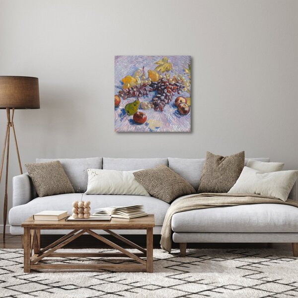 Obraz - Vincent van Gogh, Grapes, Lemons, Pears, and Apples, reprodukce (30x30 cm)