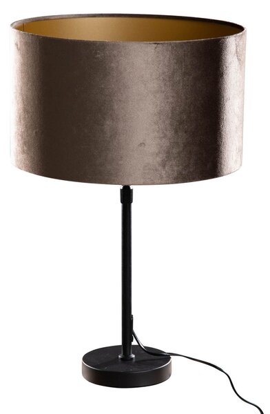 Stolní lampa černá se sametovým stínidlem hnědá 35 cm - Parte
