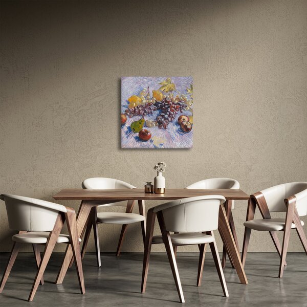 Obraz - Vincent van Gogh, Grapes, Lemons, Pears, and Apples, reprodukce (30x30 cm)