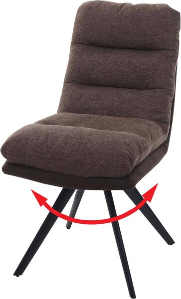 Jídelní židle HWC-G66, kuchyňská židle židle, otočná automatická poloha látka/textil MVG hnědá-tmavě hnědá