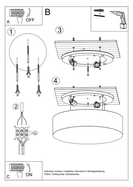 Bílé stropní svítidlo Sollux Atis Ceiling