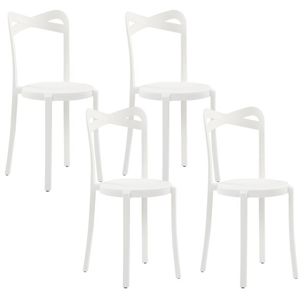 Sada 4 jídelních židlí plastových bílých CAMOGLI