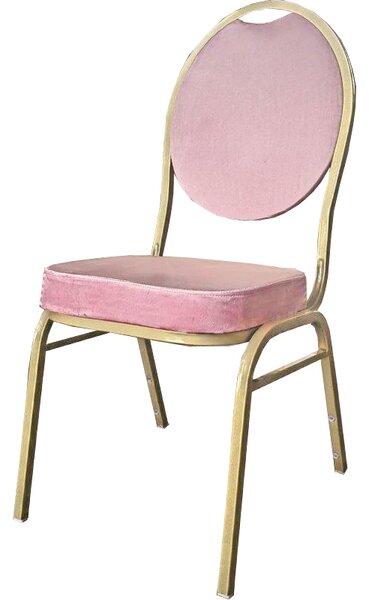 Banketní křeslo Wenecja růžové sametové čalouněné