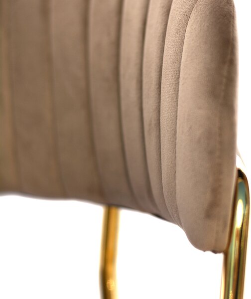 Židle Glamour VELVET s pozlacenými nohami - cappuccino