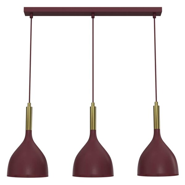 Lustr na lanku NOAK 3xE27/15W/230V burgundy