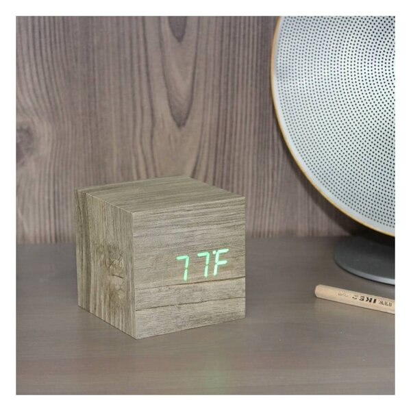 Digitální budík Wooden Cube Click – Gingko