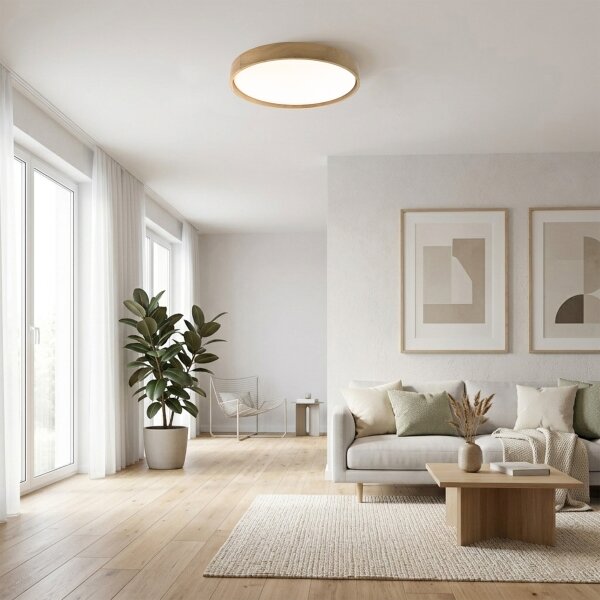 Brilagi - LED Stropní svítidlo MANAROLA PLAIN LED/36W/230V 3000K pr. 48 cm dub