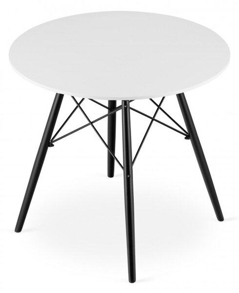 Kulatý stůl TODI 80 cm bílo černý