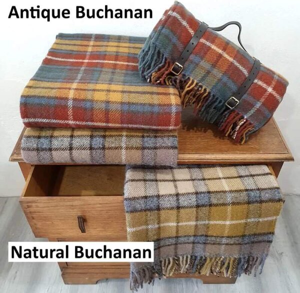 Vlněná deka Tartan Natural Buchanan 183 x 150 cm Tweedmill