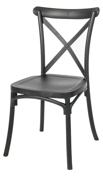 Boho rustikální kuchyňská židle - černá