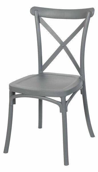 Boho rustikální kuchyňská židle - šedá