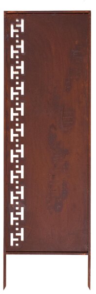 Zahradní dekorativní panel z oceli s patinou 160x50 cm s řeckým motivem, efekt corten