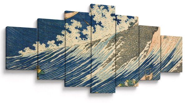 Obraz - Katsushika Hokusai, Fishing Boats at Choshi in Shimosa (Soshu Choshi), reprodukce (210x100 cm)