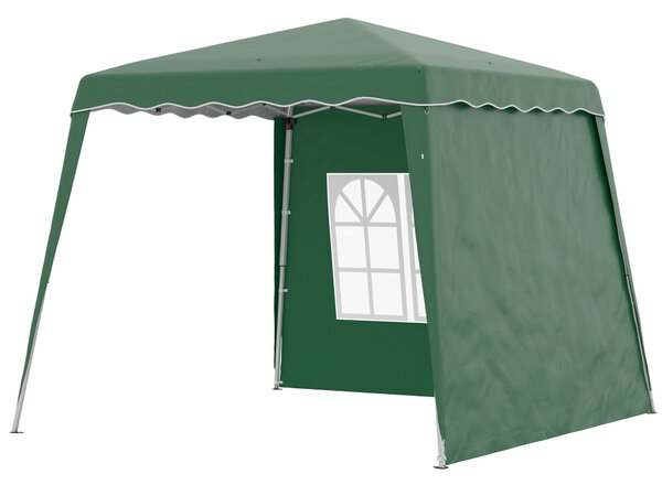 Outsunny Skládací Pavilon s Pop-Up Designem 3x3m se 2 Bočními Stěnami, Nastavitelnou Výškou a Nosným Sáčkem, Ochrana UV50+ Voděodolný Altán pro Kempov
