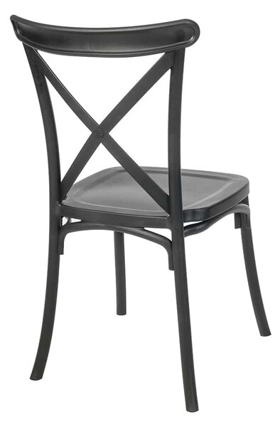 Boho rustikální kuchyňská židle - černá