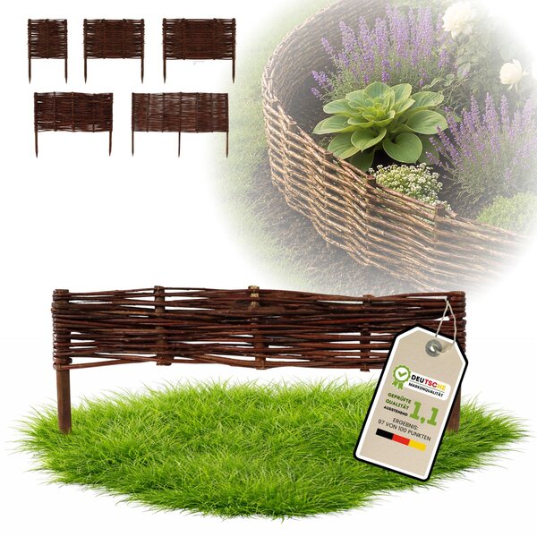 Floranica 1 kus Vrbový plot 10 cm x 60 cm – Zahradní plot z vrbového proutí Palisáda Přírodní oplocení Ohraničení záhonu