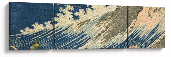 Obraz - Katsushika Hokusai, Fishing Boats at Choshi in Shimosa (Soshu Choshi), reprodukce (170x50 cm)
