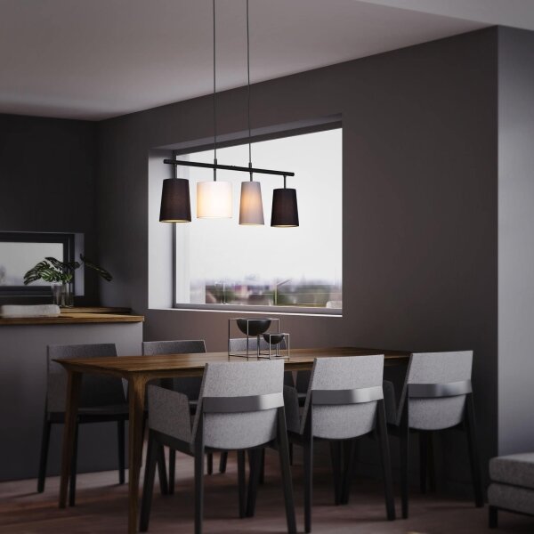 Brilo - Lustr na lanku 4xE27/40W/230V černá/šedá/bílá