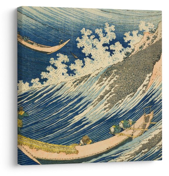 Obraz - Katsushika Hokusai, Fishing Boats at Choshi in Shimosa (Soshu Choshi), reprodukce (30x30 cm)