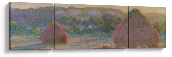 Obraz - Claude Monet, Stacks of Wheat (End of Summer), reprodukce (170x50 cm)