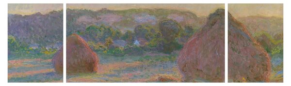 Obraz - Claude Monet, Stacks of Wheat (End of Summer), reprodukce (170x50 cm)