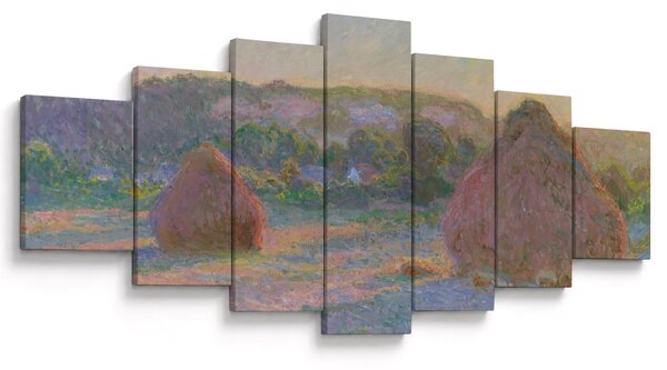 Obraz - Claude Monet, Stacks of Wheat (End of Summer), reprodukce (210x100 cm)